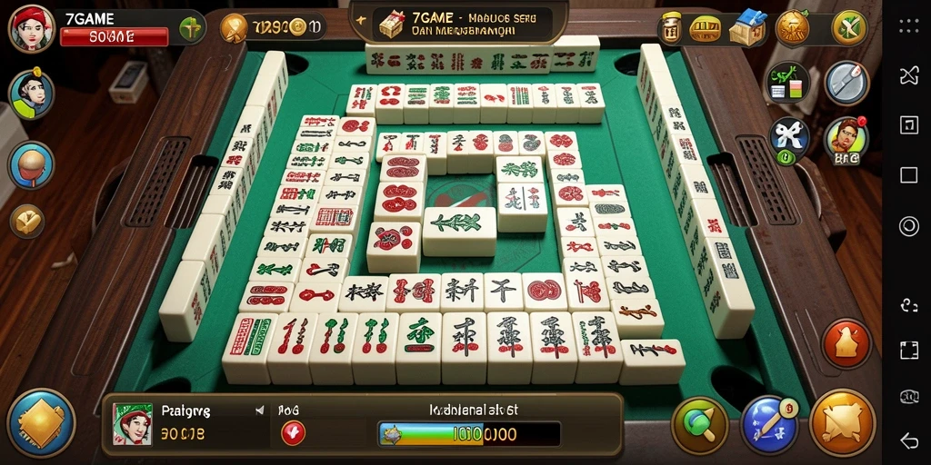 Tampilan gameplay Mahjong yang menarik dan interaktif.