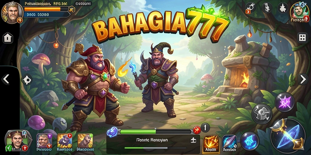Tampilan gameplay seru BAHAGIA777 dengan berbagai karakter unik.