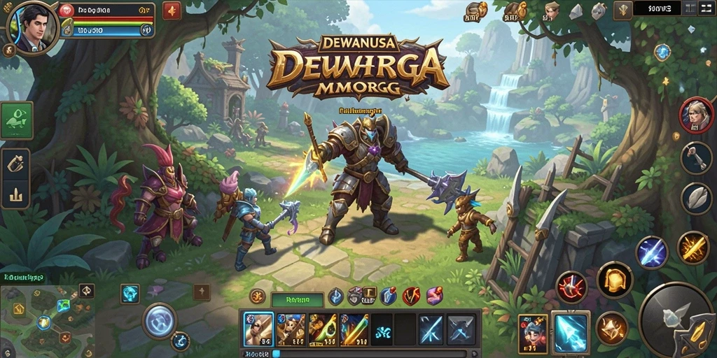 Tangkapan layar gameplay yang menampilkan pertarungan epik dan eksplorasi dunia.