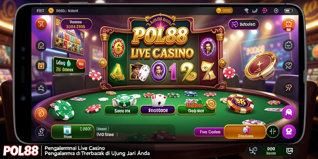 Screenshot menampilkan gameplay Live Casino yang menegangkan di POL88.