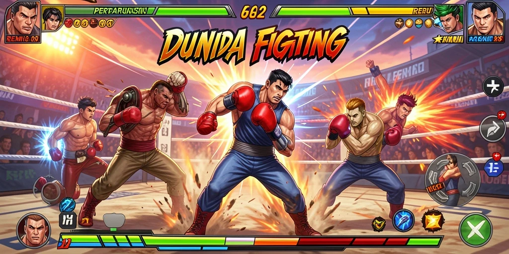 Screenshot gameplay REMI62 menampilkan pertarungan intens antar karakter.