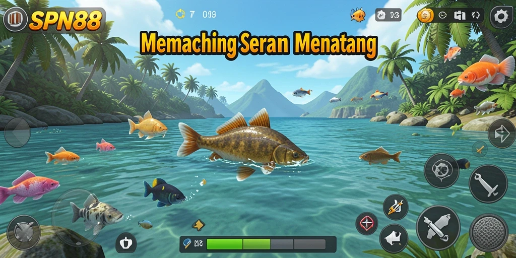 Screenshot tampilan gameplay SPN88 dengan aksi memancing yang seru.